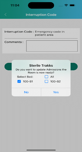 A screenshot of a medical survey

Description automatically generated